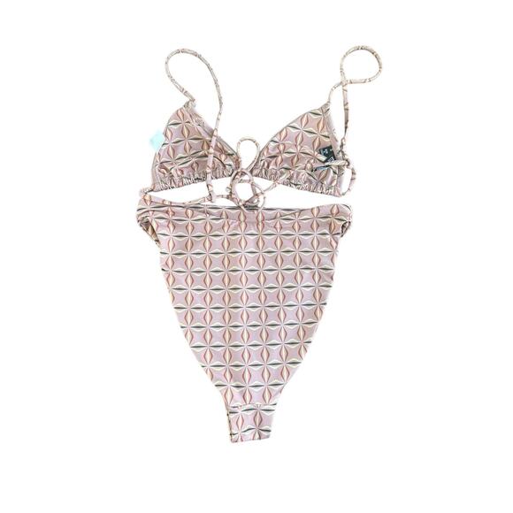 Free People x Beth Richards Boheme Chai Geo Triangle Top and Bikini Bottom Small - Picture 5 of 8